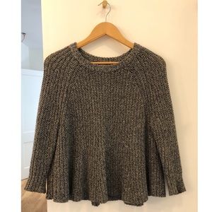 Madewell Marled Swing Crop Sweater Gray